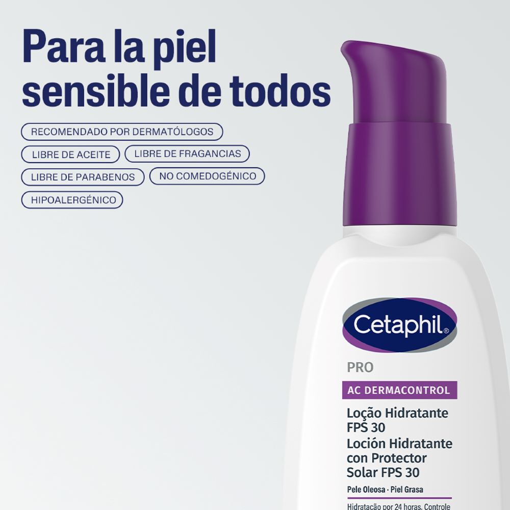 hidratante Cetaphil PRO AC Control SPF 30 no comedog&eacute;nico libre fragancia