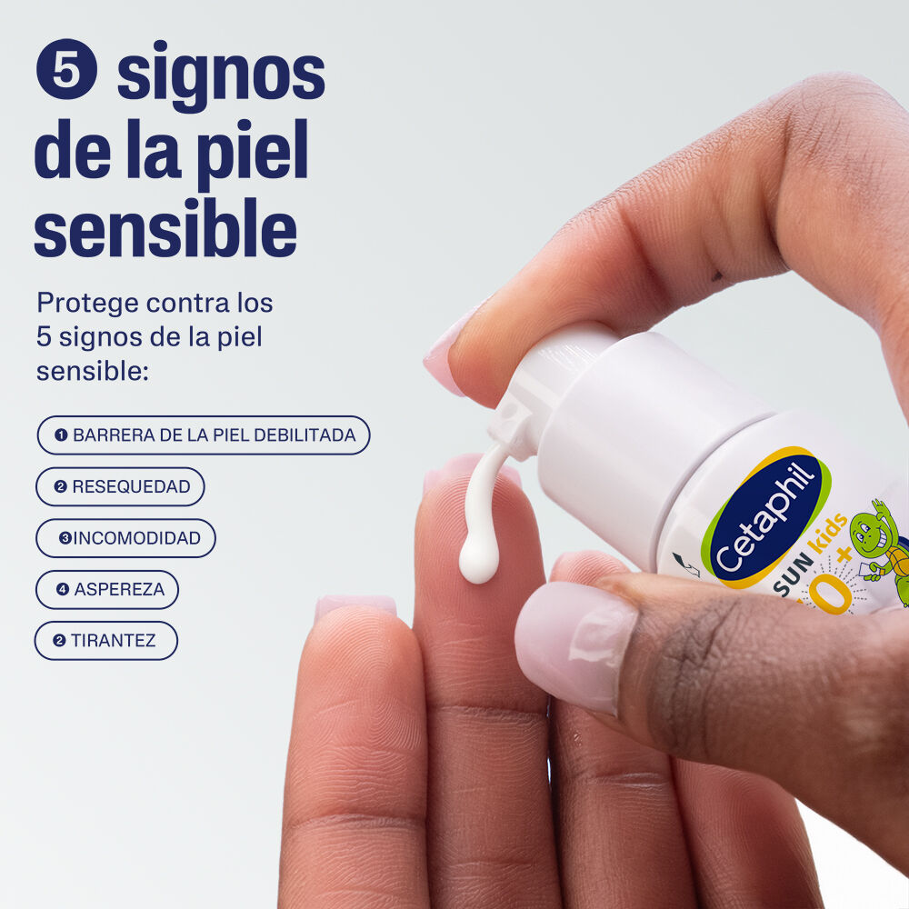 Protector solar Cetaphil Sun Kids FPS 50+ combate los 5 signos de piel sensible