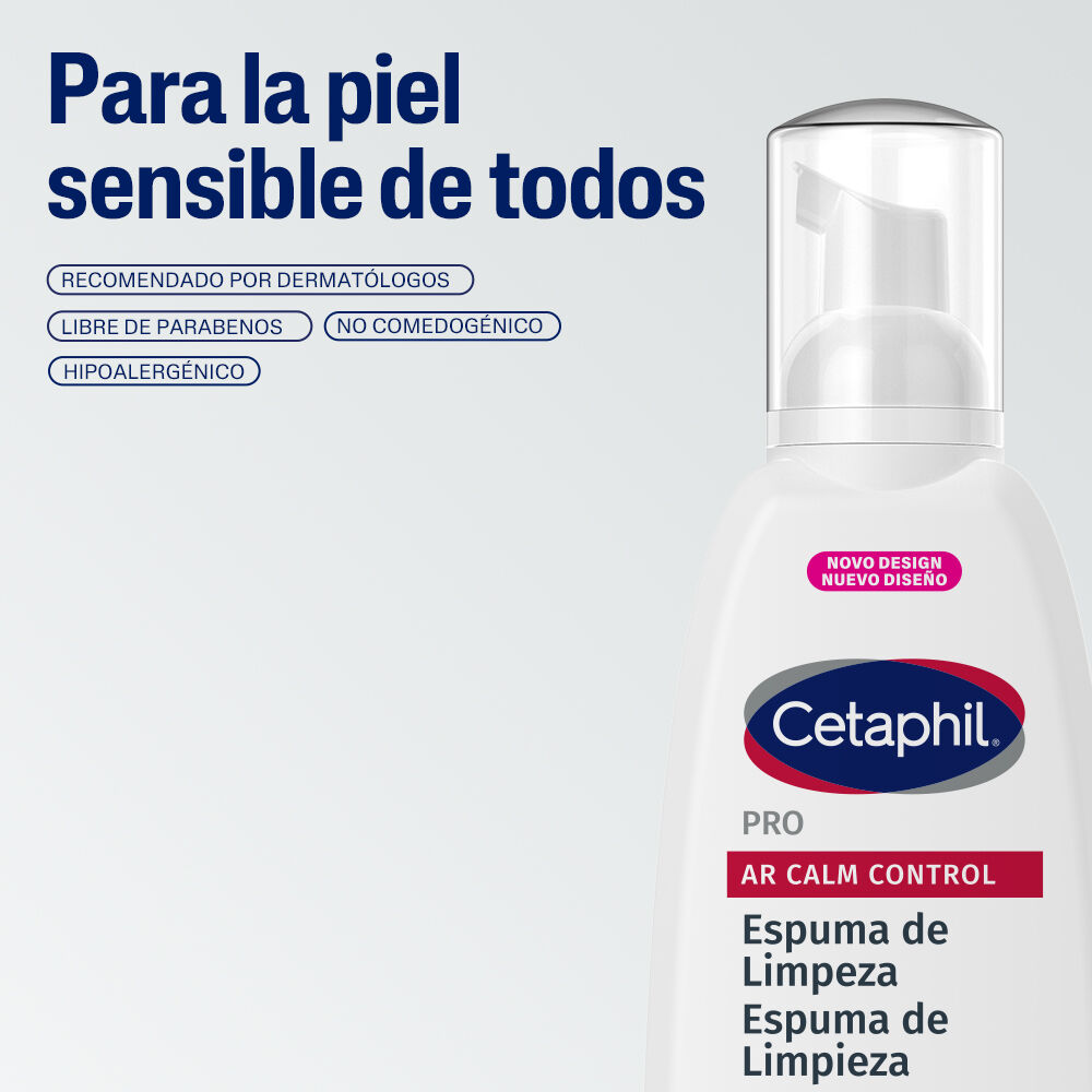 Crema espumosa Cetaphil para piel sensible: recomendada por dermat&oacute;logos, hipoalerg&eacute;nica, sin parabenos ni comedog&eacute;nicos
