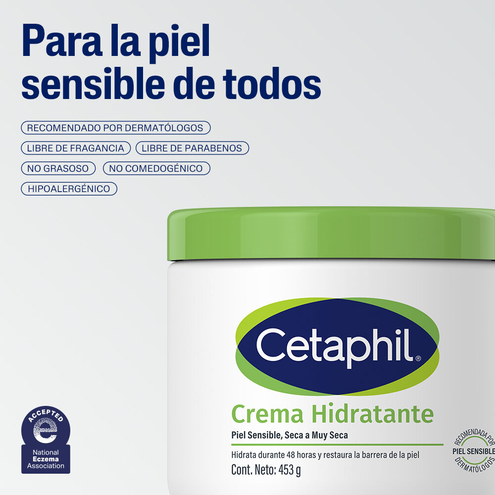 Familia usando crema hidratante Cetaphil para todo tipo de pieles sensibles