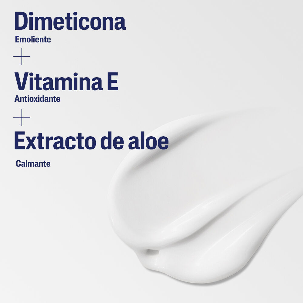 Ingredientes del protector solar infantil Cetaphil FPS 50+: dimeticona, vitamina E y aloe