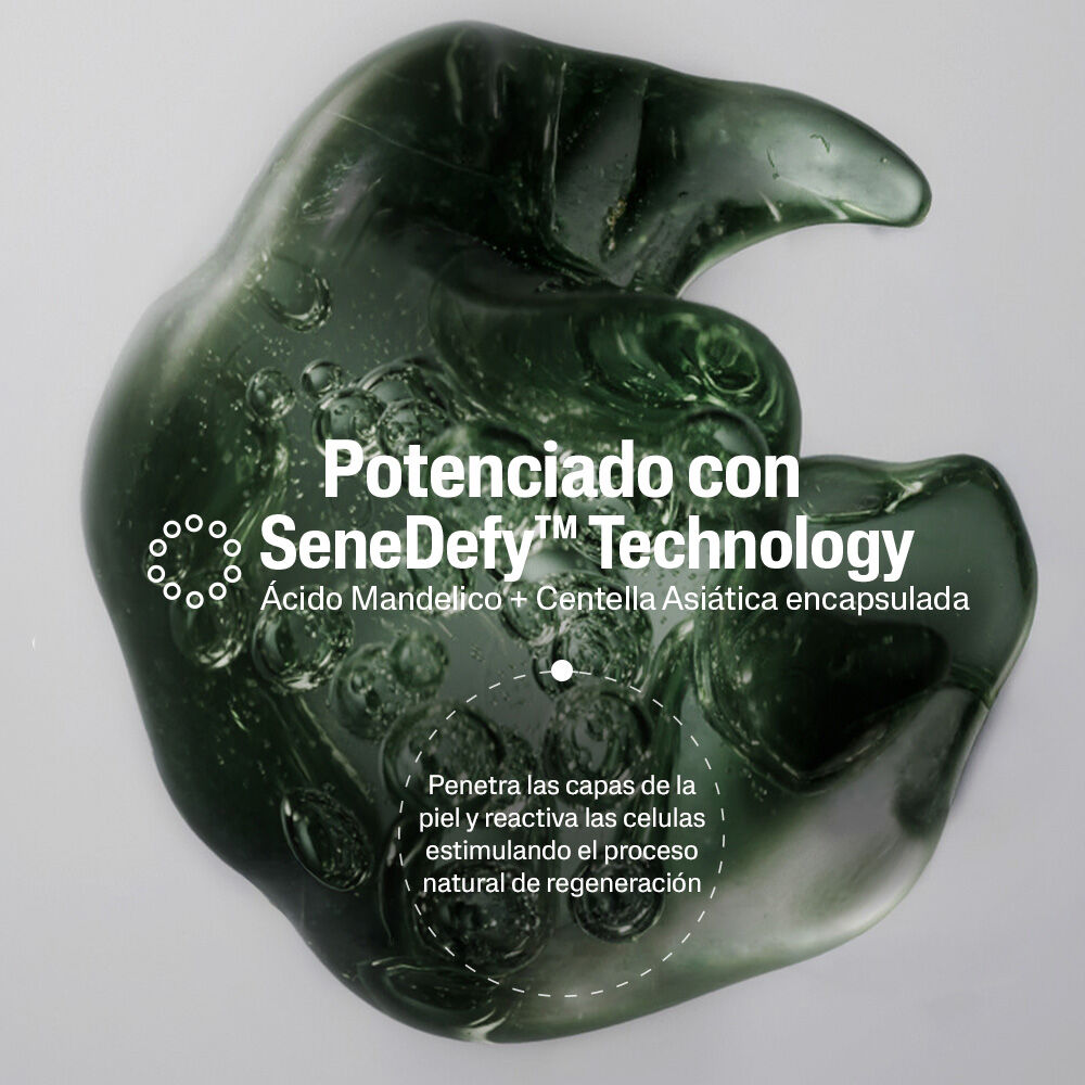 SeneDefy Technology CETAPHIL: &aacute;cido mand&eacute;lico y CICA que activan las c&eacute;lulas y la regeneraci&oacute;n celular de la piel