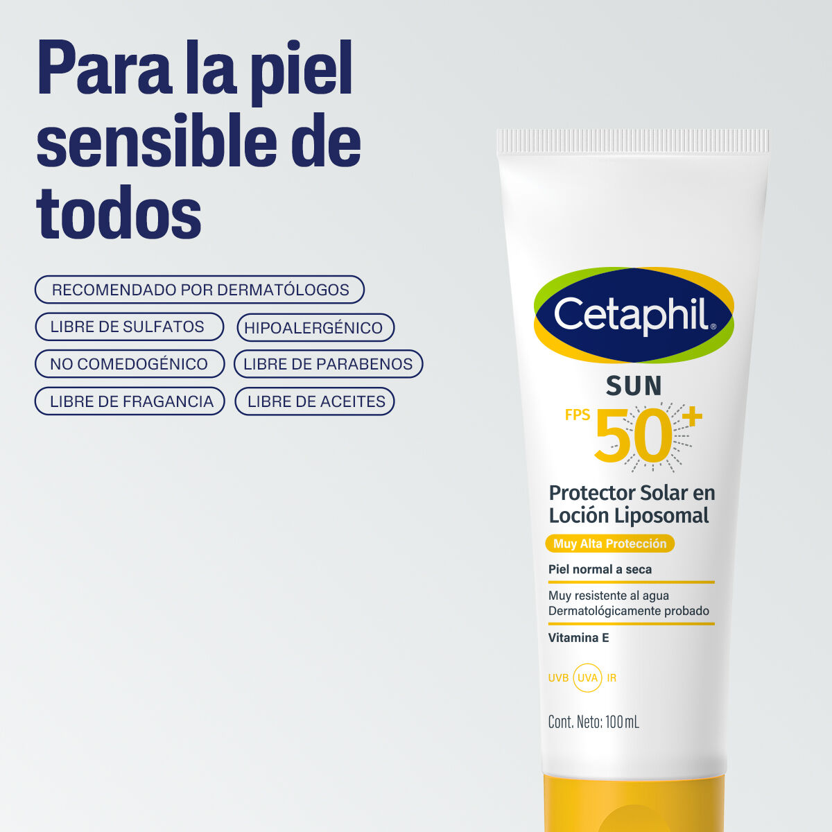 Cetaphil Sun FPS 50+ Loci&oacute;n Liposomal para piel normal a seca 100 ml