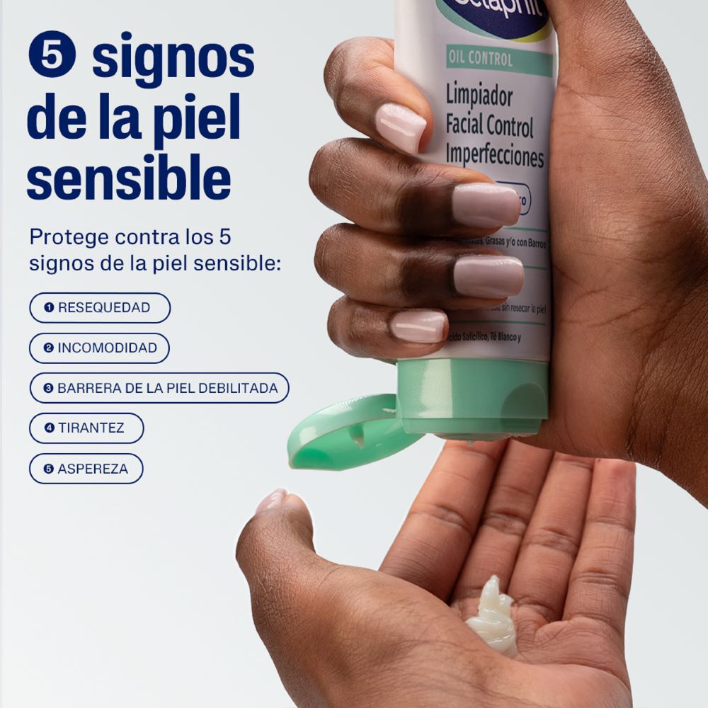 Cetaphil Oil Control protege 5 signos piel sensible resequedad tirantez barrera aspereza