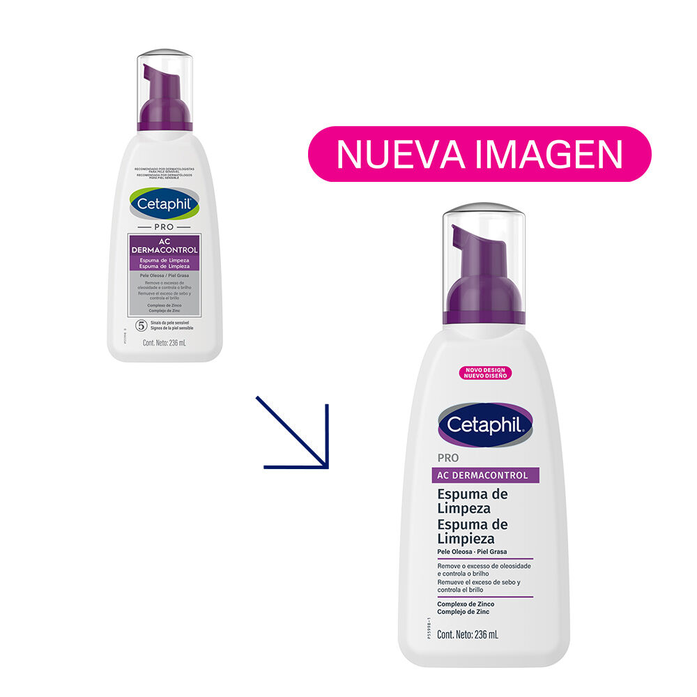  Nuevo empaque espuma limpieza Cetaphil PRO AC Control misma f&oacute;rmula zinc