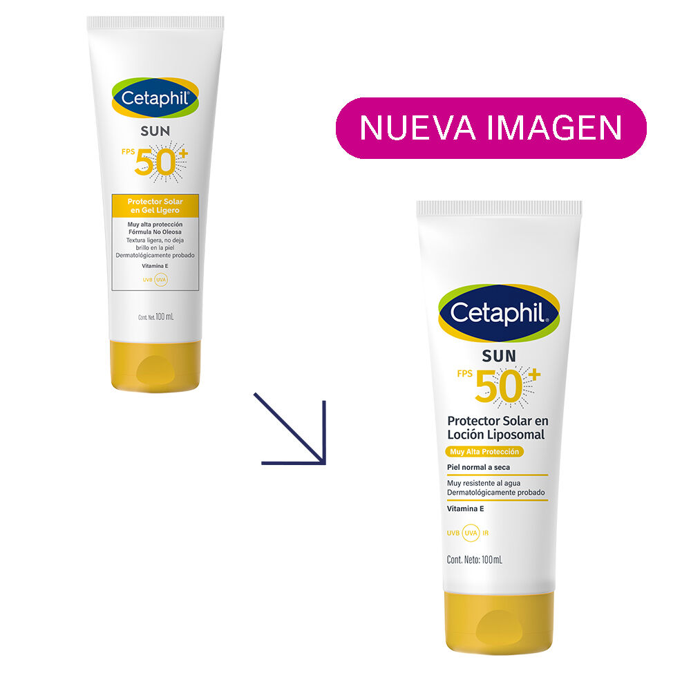Nueva imagen del protector solar Cetaphil Sun FPS 50+ Loci&oacute;n Liposomal