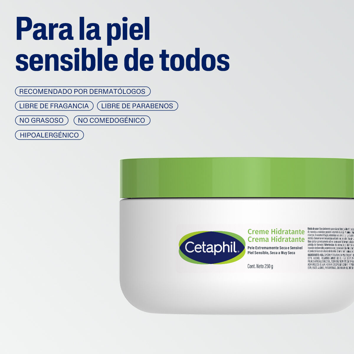 Crema hidratante 250 g Piel Sensible