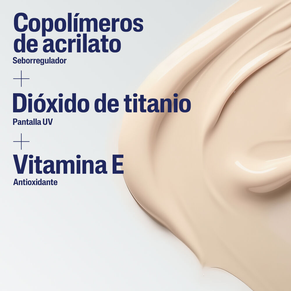 Ingredientes del protector solar Cetaphil FPS 50+ con color: di&oacute;xido de titanio y vitamina E